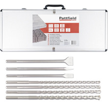 Set de burghie și dălți Pattfield SDS-Max cu șapte piese în valiză