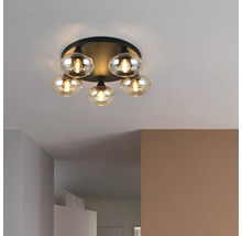 Plafonieră cu cinci sfere de sticlă