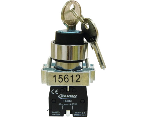Selector cu cheie 0-1 Elvon retinut 22 YBG 1ND Comutator cu cheie Elvon