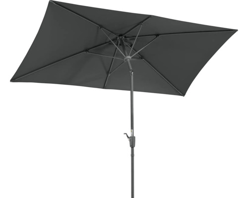 Umbrelă terasă Schneider Tunis 270x150 cm poliester antracit Umbrelă de soare dreptunghiulară cu stâlp central