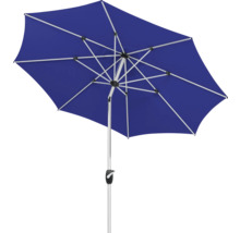 Umbrelă de soare albastră cu cadru metalic pentru grădină sau terasă