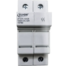 Siglă Elvon, suport pentru siguranțe cu 2 poli, DIN 10x38, 1000V DC 32A