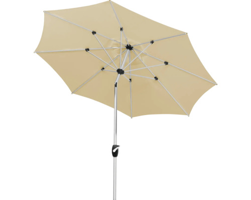 Umbrelă de soare bej cu cadru din oțel