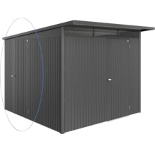 Magazie metalică de grădină cu ușă dublă și acoperiș pupitru