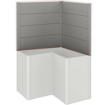 Cadă de colț cu placare de perete pentru baie