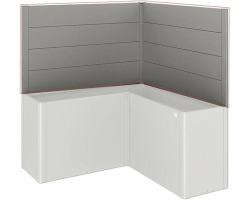 Cadă de colț cu panouri laterale și placare orizontală a pereților