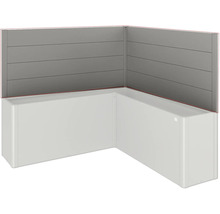 Cadă de colț cu placare de perete gri