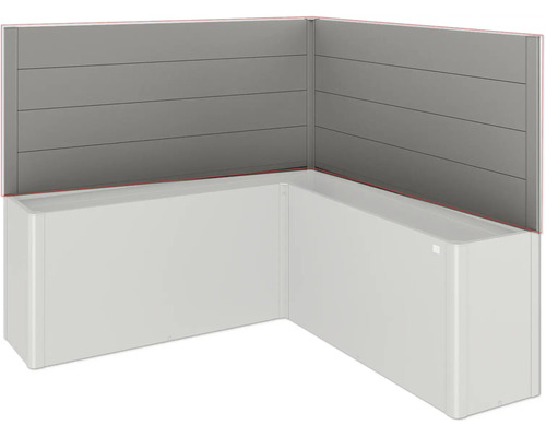 Cadă de colț cu placare de perete gri