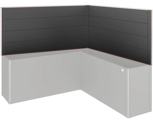 Cadă de colț cu placare neagră pe perete