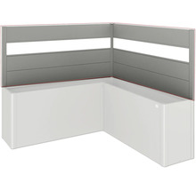 Cadă de colț cu panou și placare