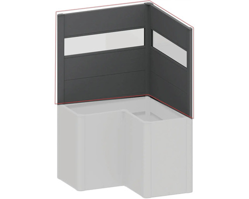 Gard de confidențialitate de colț cu element de sticlă