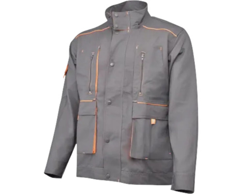 Jachetă de lucru gri cu fermoare și buzunare