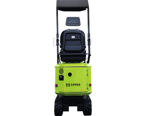 Mini excavator Zipper cu șasiu pe șenile și scaun șofer