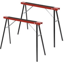 Doi capre de lucru din metal roșu și negru