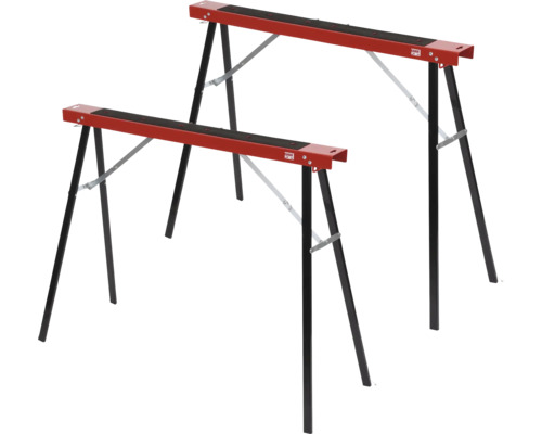 Doi capre de lucru din metal roșu și negru