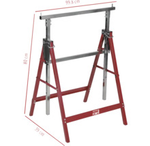 Capră de susținere Cargo Point cu dimensiunile de 99,8 cm lățime, 80 cm înălțime și 39 cm adâncime.