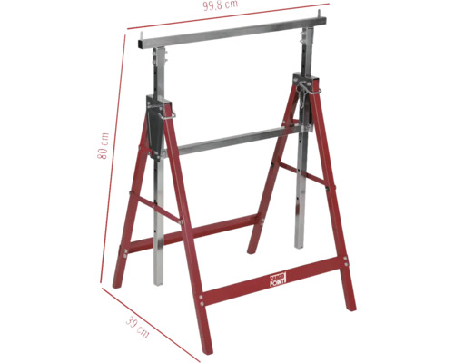 Capră de susținere Cargo Point cu dimensiunile de 99,8 cm lățime, 80 cm înălțime și 39 cm adâncime.