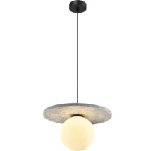 Lumină suspendată cu formă rotundă și aspect de piatră