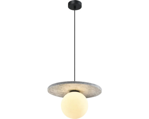 Lumină suspendată cu formă rotundă și aspect de piatră