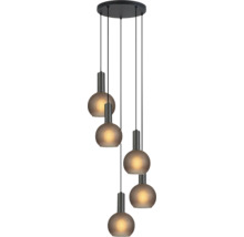 Lustr cu mai multe becuri cu abajururi rotunde din sticlă