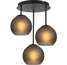 Lumină suspendată cu trei abajururi sferice