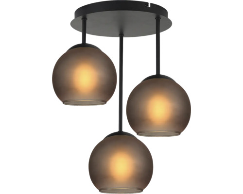 Lumină suspendată cu trei abajururi sferice