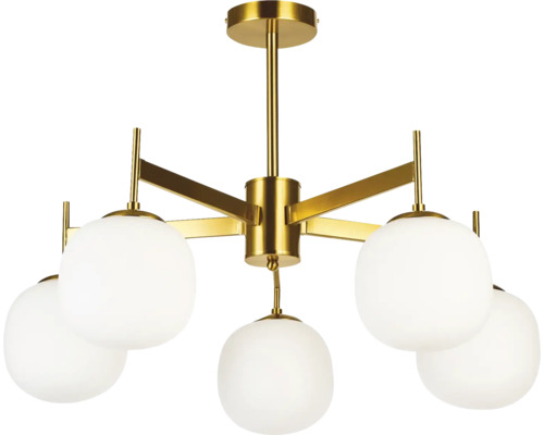 Lumină de plafon cu cinci abajururi rotunde