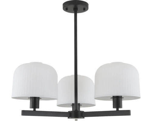 Lumină de tavan cu trei lămpi și abajururi