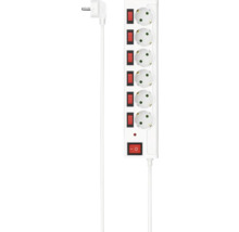 Extensie cu șase prize și întrerupătoare