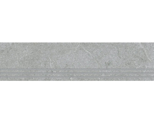 Scară din piatră gri cu suprafață canelată