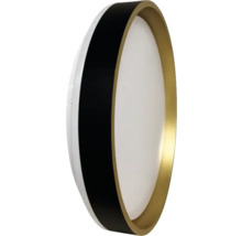 Lumină de perete LED rotundă cu cadru negru și auriu