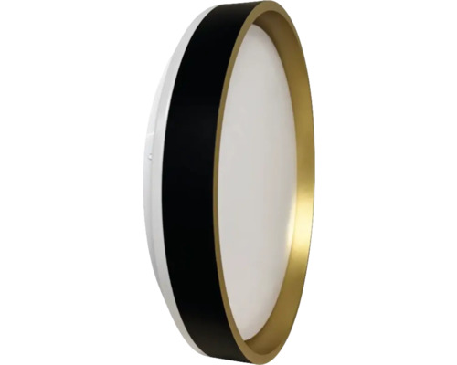 Lumină de perete LED rotundă cu cadru negru și auriu