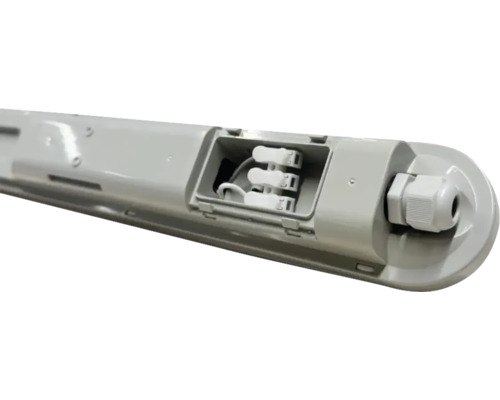 Corp de iluminat pentru spații umede cu cutie de conexiuni deschisă