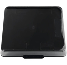 Cutie de depozitare neagră din plastic cu capac