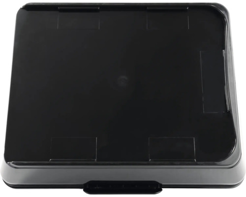 Cutie de depozitare neagră din plastic cu capac