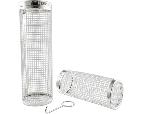 Două tuburi de afumare Tenneker din oțel inoxidabil cu cârlige