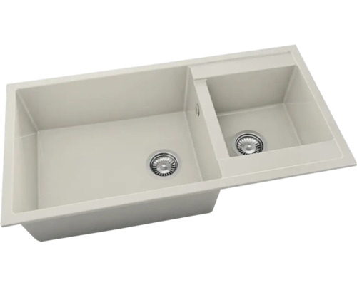 Chiuvetă cu două cuve și set de scurgere