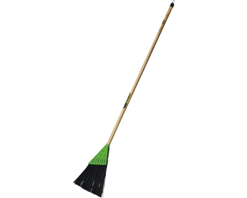 Mătură cu mâner de lemn și peri din plastic