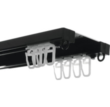 Șină de perdea cu glisiere pentru fixarea perdelei