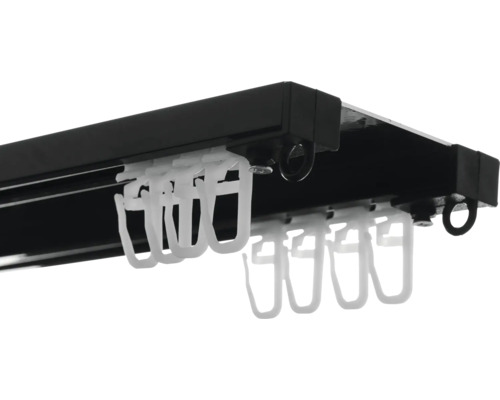 Șină de perdea cu glisiere pentru fixarea perdelei