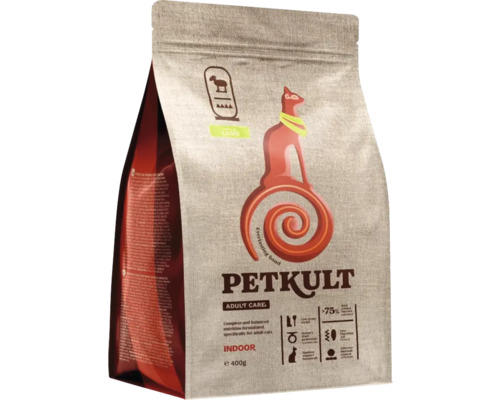 Petkult Adult Care Indoor hrană pentru pisici cu miel, pachet de 400 de grame