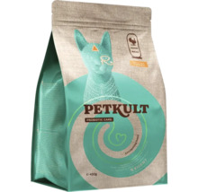 Hrană pentru pisici Petkult, îngrijire probiotică, pachet de 400 de grame.