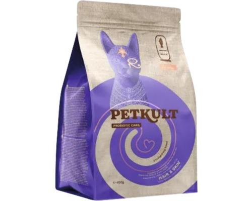 Hrană uscată pentru pisici pentru piele și blană