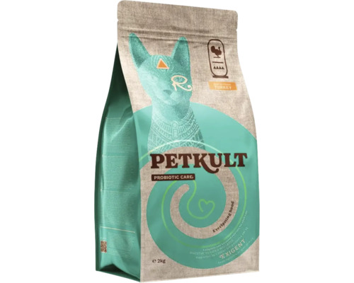 Hrană pentru pisici Petkult cu curcan, pachet de 2 kg