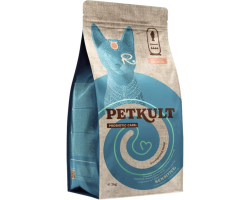Hrană pentru pisici Petkult Probiotic Care cu somon, pachet de 2 kg