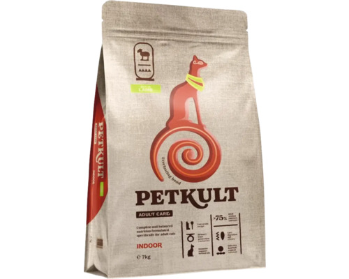 Ambalaj hrană pentru pisici de interior cu miel de la Petkult, 7 kilograme