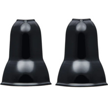 Două capace terminale negre din plastic pentru cabluri