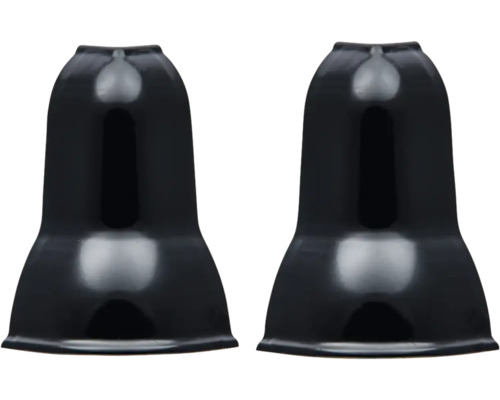 Două capace terminale negre din plastic pentru cabluri