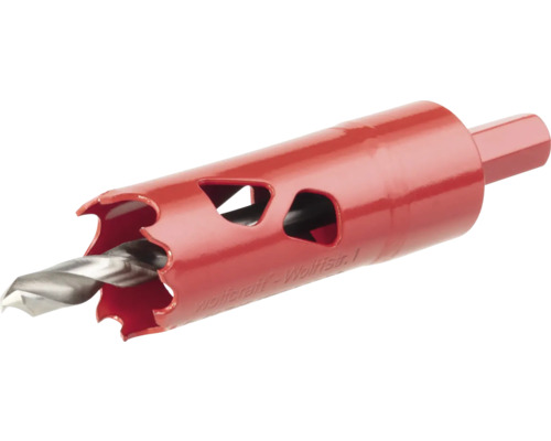 Carotă universală bimetal Wolfcraft BiM Ø22mm, cu burghiu și hexagon Freza circulară cu burghiu de centrare