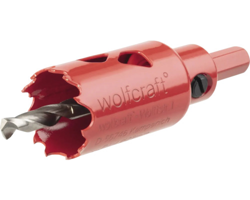 Carotă universală bimetal Wolfcraft BiM Ø29mm, cu burghiu și hexagon Freza circulară Wolfcraft cu burghiu de centrare